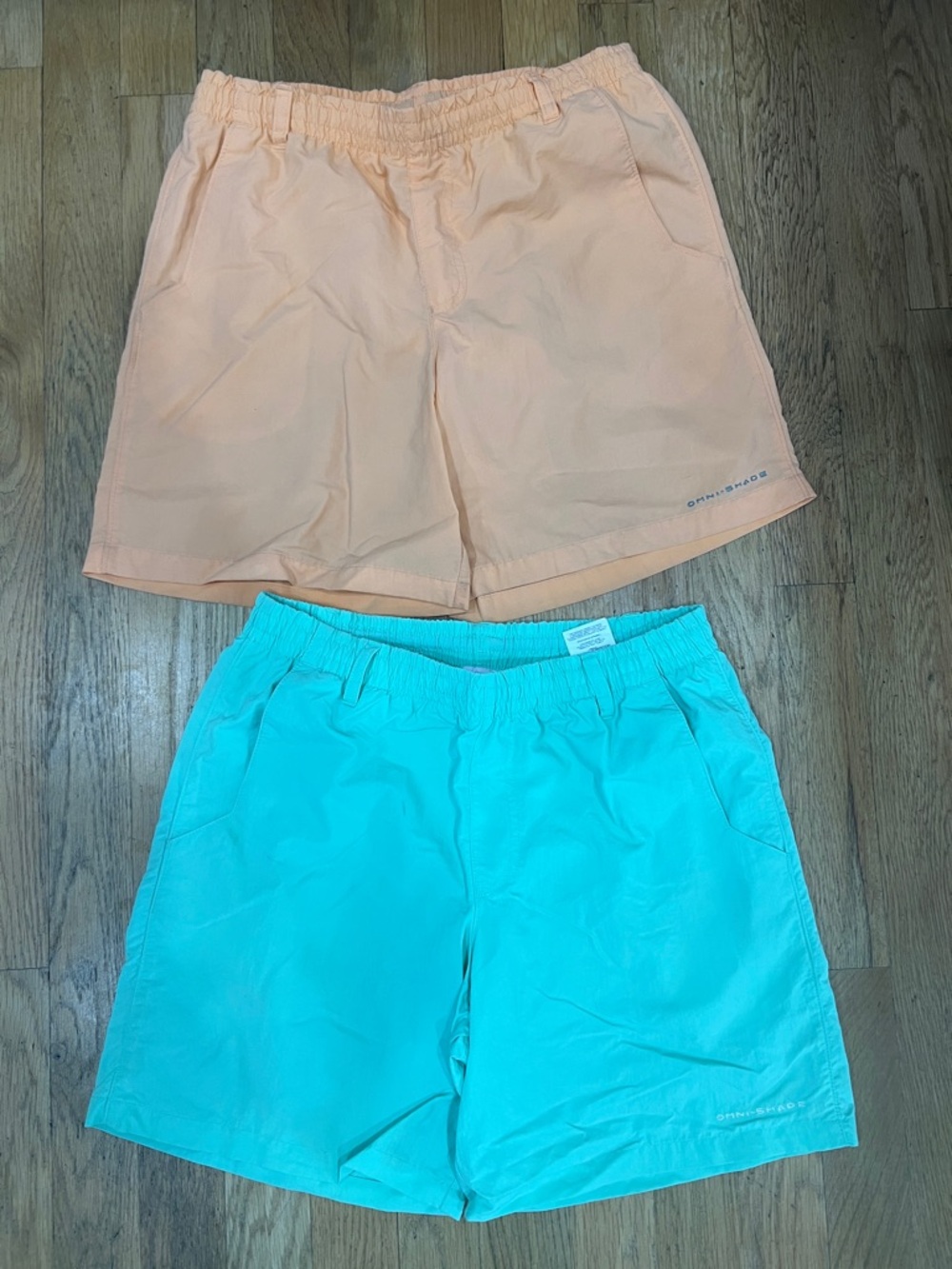 Columbia Boys Backcast Shorts Orange and Green Size Large (14/16)